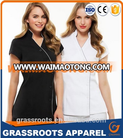 Hotel Uniform Custom Beauty Spa Uniform Newest 100% cotton Black salon and spa uniform